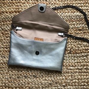 J. Crew Metallic Leather Envelope Clutch